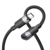 Vention Vention USB-C 3.2/M -> USB-C 3.2/F, 1m,(hosszabbító, fekete, Gen2, 10Gbps), kábel