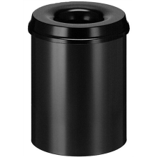 VEPA BINS Tűzálló szemetes, fém, kerek, VEPA BINS, fekete szemetes