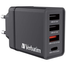 Verbatim 49700 3x USB-A / USB-C Hálózati töltő - Fekete (30W) mobiltelefon kellék