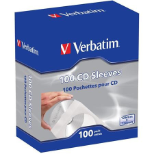 Verbatim CD/DVD boríték, papír, ablakos, bebújtatós fül, VERBATIM, fehér boríték
