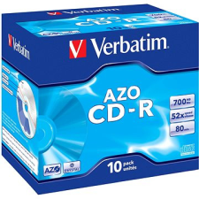 Verbatim CD-R AZO Crystal DataLifePlus 52x, 10 db egy dobozban írható és újraírható média