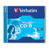 Verbatim CD-R lemez, 700MB, 80min, 16x, 1 db, normál tok, VERBATIM "Live it!"