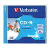 Verbatim CD-R lemez, nyomtatható, matt, ID, AZO, 700MB, 52x, normál tok,