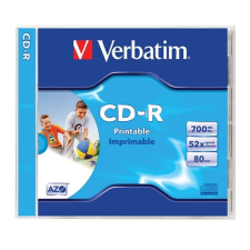 Verbatim CD-R lemez, nyomtatható, matt, ID, AZO, 700MB, 52x, normál tok, írható és újraírható média