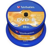 Verbatim DVD-R 16x, 50ks cakebox írható és újraírható média