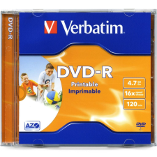 Verbatim DVD-R 4.7GB 16x nyomtatható DVD lemez (43520) írható és újraírható média