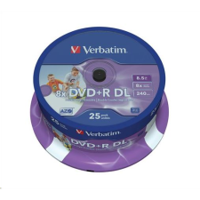 Verbatim DVD+R 8.5GB 8X Doublelayer DVD lemez nyomtatható hengeres 25db/henger  (43667) (43667) írható és újraírható média