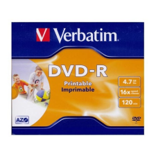 Verbatim DVD-R írható DVD lemez 4,7GB matt nyomtatható normál tok (43521) írható és újraírható média