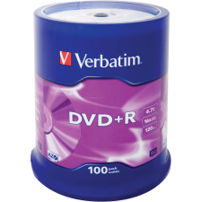 Verbatim DVD+R Verbatim 4,7GB 100pcs Pack 16x Spindel azo silber retail (43551) írható és újraírható média