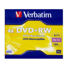 Verbatim DVD+RW 4,7 GB, 4x, újraírható, normál tokban (SERL) írható és újraírható média