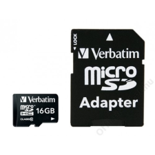 Verbatim Memóriakártya, Micro SDHC, 16GB, Class 10, adaterrel, VERBATIM (MVMS16GHA) memóriakártya