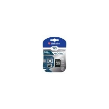 Verbatim Memóriakártya, microSDXC, 64GB, Class 10 USH-I, adapterrel, VERBATIM PRO memóriakártya