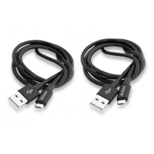 Verbatim MicroUSB - USB-A adat- és töltőkábel 100cm fekete, 2db (48874) (Verbatim48874) mobiltelefon kellék
