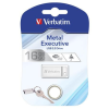 Verbatim Pendrive, 16GB, USB 2.0, VERBATIM "Executive Metal", ezüst