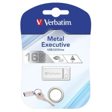 Verbatim Pendrive, 16GB, USB 2.0, VERBATIM &quot;Executive Metal&quot;, ezüst pendrive