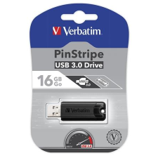 Verbatim Pendrive, 16GB, USB 3.0, VERBATIM "Pinstripe", fekete pendrive