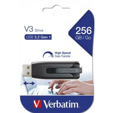 Verbatim Pendrive, 256GB, USB 3.2, 80/25 MB/s, VERBATIM "V3", fekete-szürke pendrive