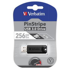 Verbatim Pendrive, 256GB, USB 3.2, VERBATIM "Pinstripe", fekete pendrive