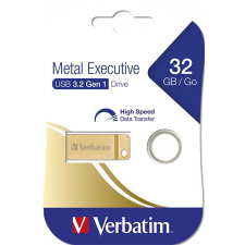 Verbatim Pendrive, 32GB, USB 3.2, VERBATIM &quot;Executive Metal&quot;, arany pendrive