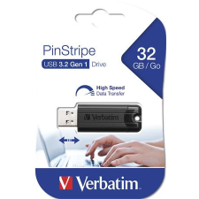 Verbatim Pendrive, 32GB, USB 3.2, VERBATIM "Pinstripe", fekete pendrive