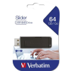 Verbatim Pendrive, 64GB, USB 2.0, VERBATIM "Slider", fekete