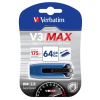 Verbatim Pendrive, 64GB, USB 3.0, 175/80 MB/sec, VERBATIM "V3 MAX", kék-fekete