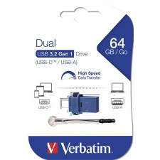 Verbatim Pendrive, 64GB, USB 3.2+USB-C adapter, VERBATIM "Dual" pendrive