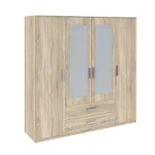  Verdana gardróbszekrény 200cm 4D2S Sonoma Oak bútor