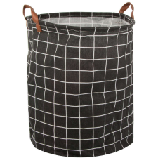 Verk Group VG 01939_CZK összecsukható szennyeskosár, 45 liter, fekete/kockás bútor