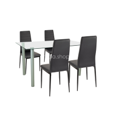  Verna 4+1 étkező garnitúra fekete-fekete bútor
