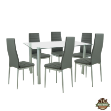  Verna 6+1 étkező garnitúra szürke-szürke bútor