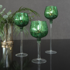  Verre3 üveg gyertyatartó Sötétzöld 9x25 cm dekoráció