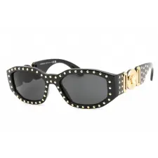 Versace 0VE4361 napszemüveg fekete/arany Studded / sötét szürke női napszemüveg