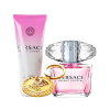 Versace - Bright Crystal szett II. 90 ml eau de toilette + 100 ml testápoló + kulcstartó