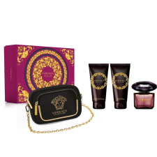 Versace Crystal Noir, SET: edt 90ml + tusfürdő gél 100ml + Testápoló 100ml + Retikül kozmetikai ajándékcsomag