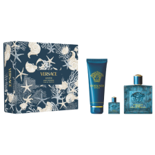 Versace Eros SET: Parfumová voda 100ml + Parfumová voda 5ml + tusfürdő gél 150ml kozmetikai ajándékcsomag