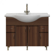 Vertex Bianca Plus 105 alsó szekrény mosdóval, aida dió színben fürdőszoba bútor