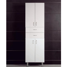 Vertex Bianca Plus 60 magas szekrény 4 ajtóval, 2 fiókkal, magasfényű fehér színben fürdőszoba bútor