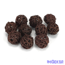  Vessző gömb 3 cm 10db/cs - Barna dekorációs kellék