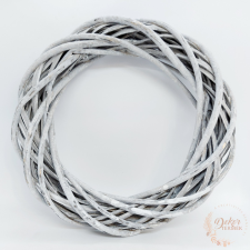  Vessző koszorú - 25 cm - szürke dekorációs kellék