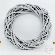  Vessző koszorú - 30 cm - szürke dekorációs kellék