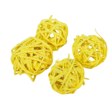  Vesszőlabda 3cm falfestékes sárga 20db-os dekorációs kellék