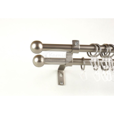  Veszprém nikkel-matt 2 rudas fém függönykarnis szett - 240 cm karnis, függönyrúd