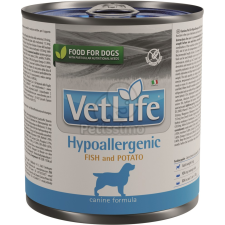  Vet Life Dog Hypoallergenic Fish & Potato konzerv 300 g kutyaeledel