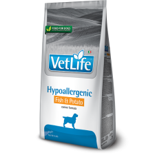 VET LIFE Natural Diet Dog Hipoallergenic Fish, Potato 2x12kg kutyaeledel
