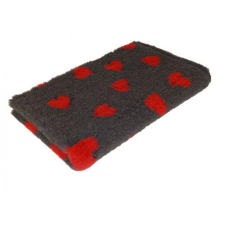 VetBed Csúszásmentes, Ízületkímélő Kutyafekhely Sötétszürke piros szívekkel 150x100 cm szállítóbox, fekhely kutyáknak