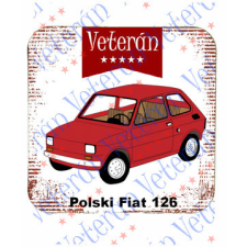  Veterán autós poháralátét - Polski Fiat 126 piros konyhai eszköz