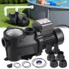 Vevor medenceszivattyú 550 W, szűrőszivattyú, max. 14 000 l/óra áramlási sebesség, egyfokozatú medenceszivattyú, 3450 fordulat/perc, max. 12 m szállítómagasság, 24 órás időzítővel és szűrőkosárral