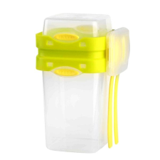 VIALLI DESIGN ételhordó, kanállal és villával, sárga_FOODIE 6940 uzsonnás doboz