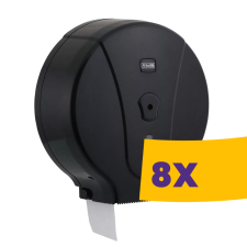 Vialli Maxi zárható toalettpapír adagoló Fekete 28cm átm. (Karton - 8 db) fürdőszoba kiegészítő